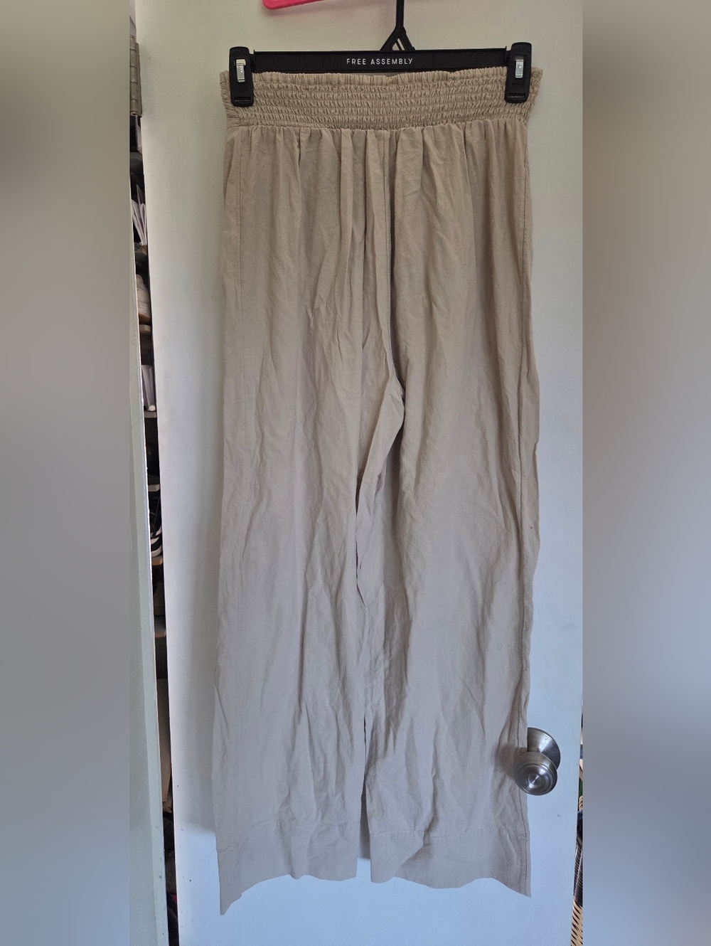 Free People High-Waist Wide Leg Pants - Cream - Picture 3 of 8